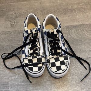 Vans Kids Black and White Checkered Sneakers